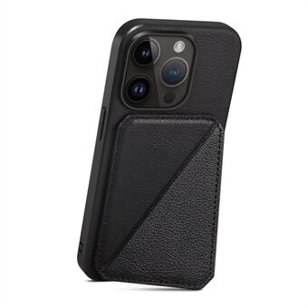 Kortplads Kickstand Case til iPhone 13 Pro Max 6,7 tommer Calf Texture PU+PC+TPU telefoncover