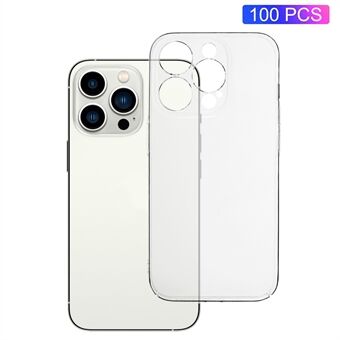 100 STK til iPhone 13 Pro Max HD gennemsigtig telefonskal klar plast mobiltelefon cover hårdt telefon cover