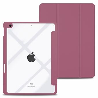 Trifold Stand Auto Sleep/Wake tablettaske til iPad 10.2 (2021)/(2020)/(2019), PU-læder + akryl + TPU-beskyttelsescover