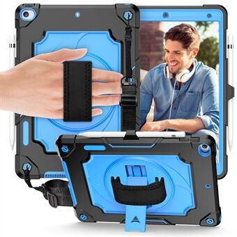 For iPad 10.2 (2021) 360 Degree  Swivel Kickstand Tablet Case PC + Silicone Anti-drop Protective Cover