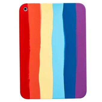 Til iPad 10.2 (2020)/(2019)/(2021) Rainbow Color Slim Tablet Case Anti-ridse flydende silikone TPU bagcover