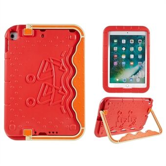 Til iPad 10.2 (2021) / (2020) / (2019) / iPad Air 10.5 tommer (2019) / iPad Pro 10.5-tommer (2017) Anti-drop Kickstand Tablet Case Paddling Boat Style EVA + ABS beskyttelsescover