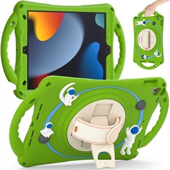 Til iPad Pro 10,5-tommer (2017) / iPad Air 10,5 tommer (2019) / iPad 10,2 (2021) / (2020) / (2019) Kickstand Tablet Case PC+Silicone Astronaut Cute Hand Strap Cover