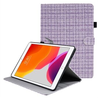 Beskyttelsesetui til iPad 10.2 (2021) / (2019) / (2020) etui PU-lædergittermønster tabletcover med Stand