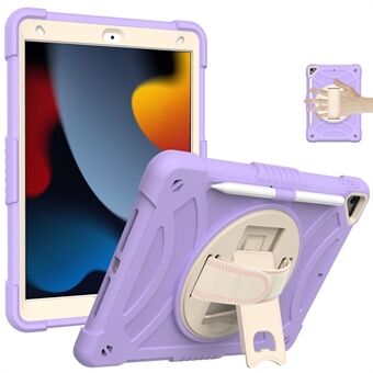 Kickstand Tablet Case til iPad 10.2 (2019) / (2020) / (2021) / iPad Air 10.5 tommer (2019) , Silikone+PC Robust stødsikkert cover med håndstrop / blyantholder
