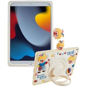 Kickstand-etui til iPad 10.2 (2021) / (2020) / (2019) / iPad Air 10.5 tommer (2019) / Pro 10.5-tommer (2017) Happy Clown PC+Silicone Tablet Cover