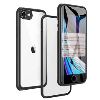For iPhone 7 / iPhone 8 / iPhone SE 2020/2022, Dual-sided Glass+Silicone+TPU Well-protected Clear Cell Phone Case