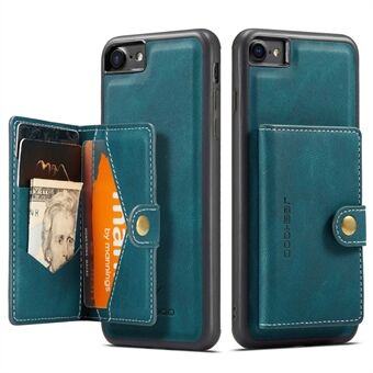 JEEHOOD For iPhone 7 /8 /SE (2020)/SE (2022) Detachable 2-in-1 Leather Coated TPU Phone Case with Wallet Kickstand