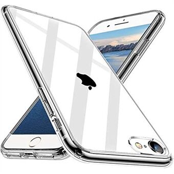 Til iPhone 7/8 /SE (2020)/SE (2022) TPU-telefonetui i gennemsigtigt krystal Anti-fingeraftryk mod gulning af forsvarstelefonbeskyttelsescover