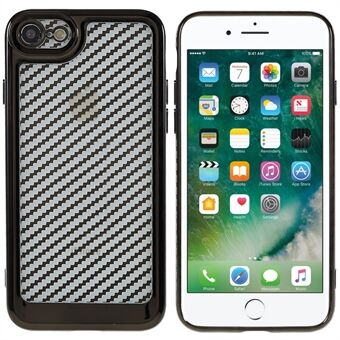 Til iPhone 7/8  / SE (2020) / SE (2022) Blød TPU Carbon Fiber Texture Protective Case Galvanisering Ridsefast telefonskal