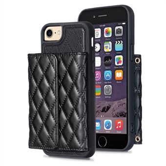 BF23-stil Kickstand Cover til iPhone 6 / iPhone 6S / iPhone 7 / iPhone 8 / iPhone SE 2020/2022, Kortholder Læder+TPU telefoncover