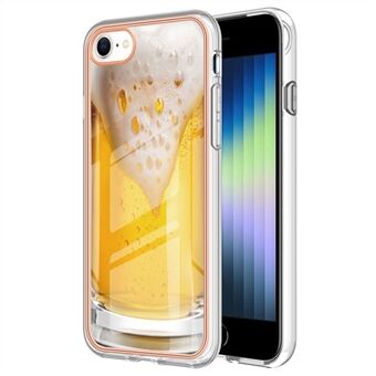 YB IMD Series-19 Style D til iPhone 7/8/SE (2020)/SE (2022) IMD telefoncover Galvaniseringsmønster udskrivning 2,0 mm TPU-cover