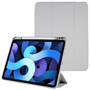 For iPad Air (2022)/(2020) Magnetic Detachable Skin-touch PU Leather Tablet Case with Trifold Stand and Camera Lens Frame