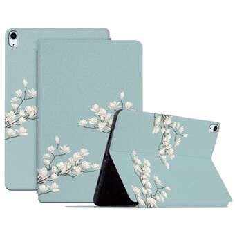 Til Apple iPad Air (2020) / Air (2022) Auto Wake / Sleep-funktion Blomstermønstertrykt tabletetui Læder + TPU Folio Flip Protector med Stand