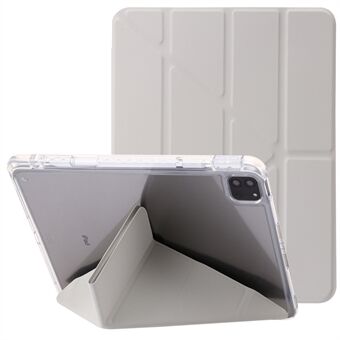 Tablettaske til iPad Pro 11 (2018) / (2020) / (2021 / (2022) / iPad Air (2020) / (2022) Origami Tri-fold Stand Leather+ Clear Acryl Cover