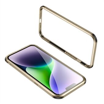 Le-Lock Series Metal Bumper Case til iPhone 14 Anti-Drop Slim Frame Cover Stødsikkert beskyttelsescover uden ryg