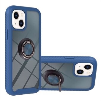 YB PC Series-5 Ring Kickstand Phone Case til iPhone 14 , PC + TPU Dual Layer Protection Cover