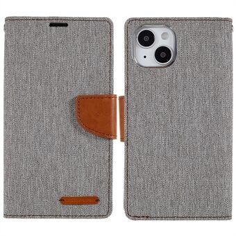 MERCURY Stand til iPhone 14  Drop-sikker tegnebogsstand Canvas Texture Case PU Læder Folio Flip Telefoncover