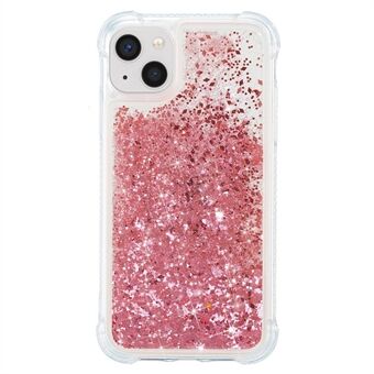 Til iPhone 14  Quicksand Flydende Moving Bling Glitter Case Blødt TPU pude Forstærket hjørnecover