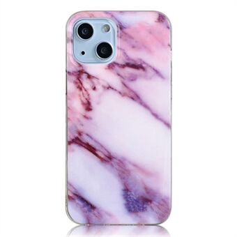 Anti-ridse telefoncover til iPhone 14 , IMD marmormønster fleksibel TPU bagcover Shell