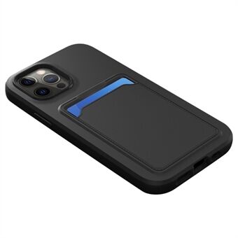 Til iPhone 14  Slidfast Dual Color Hard PC-ramme + Blød TPU-mobiltelefontaske bagpå med kortholder