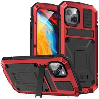 R-JUST til iPhone 14  stødsikker hybridtelefoncover Beskyttende bagcover Kickstand med skærmbeskytter