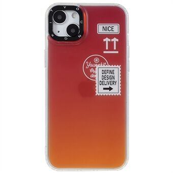 Drop-sikker telefoncover til iPhone 14 , laser IMD mønster trykt akryl+TPU mobiltelefon bagcover