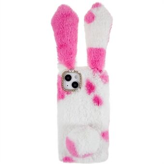 Til iPhone 14 Blødt håndlavet Fluffy Furry Bunny TPU Shell Cute Rabbit Beskyttelsesetui