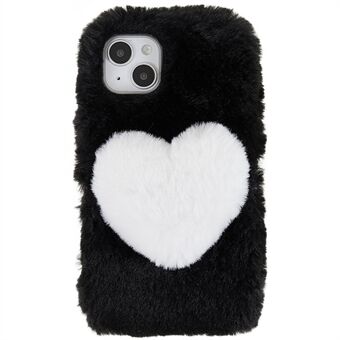 Til iPhone 14 Love Heart Design Fluffy Plys Blød TPU telefoncover Anti-ridse bagcover