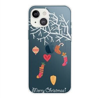 Blødt TPU etui til julemønsterudskrivning til iPhone 14, Anti-ridse mobiltelefon Velbeskyttet bagcover