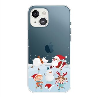 Juletelefoncover til iPhone 14, stilfuldt mønsterudskrivning Anti-ridse blødt TPU bagcover