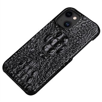 Hårdt PC ægte læder etui til iPhone 14 Anti-Fall telefon cover Crocodile Texture Protective Cover