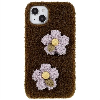 Til iPhone 14 Flower Decor Fluffy Soft TPU telefonetui Varmt beskyttende bagcover