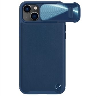 NILLKIN Kompatibel med MagSafe Opladningstelefoncover til iPhone 14, PU-læderbelagt pc + TPU stødsikker telefoncover med skydekamerabeskyttelse