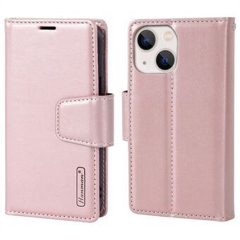 HANMAN Miro2 Series til iPhone 14 PU Læder Folio Flip Wallet Case Aftageligt Stand Magnetisk telefoncover