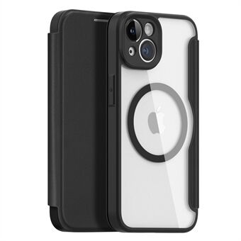 DUX DUCIS Skin X Pro Clear Back Phone Case til iPhone 14 PU Læder Folio Flip Cover Kortholder Design Stand Case Kompatibel med MagSafe