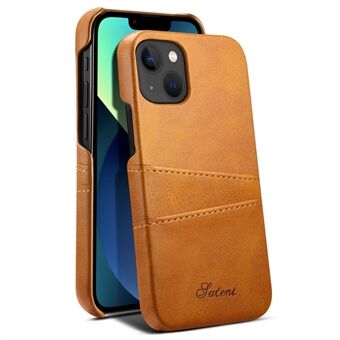 SUTENI kortholder telefon cover til iPhone 14, mikrofiber læder PU læder coated pc Anti-drop bagcover