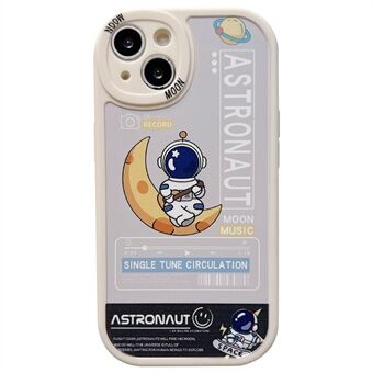 Til iPhone 14 Letter Astronaut Mønster Telefon Case Præcis udskæring Lens beskyttelse Fleksibelt TPU cover