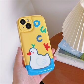 Til iPhone 14 IMD Cartoon Pattern Protective Cover Airbag Design Bump-proof TPU-bagcover