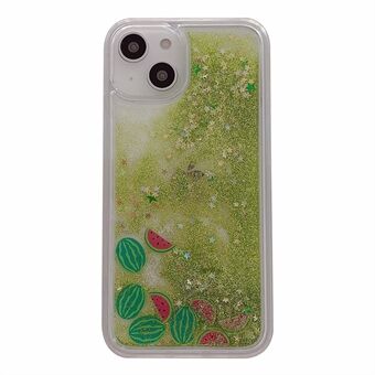 Til iPhone 13/14 Fruit Liquid Quicksand PC+TPU-etui Rygbeskytter Telefoncover