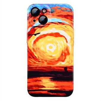Til iPhone 14 Cell Phone Case Sunset Pattern Printing Hard PC Phone Cover