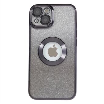 Galvanisering Glitter TPU Cover til iPhone 14, CD Vein Logo Hole Telefoncover med kameralinsebeskytter
