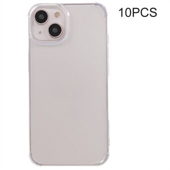 10 stk 0,8 mm ultratyndt gennemsigtigt telefoncover til iPhone 14, vandmærkefri forstærkede hjørner TPU-cover