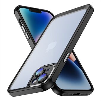 Til iPhone 14 Gennemsigtigt telefoncover Akryl Bagside TPU-ramme Anti-Fall Case med kameralinsebeskytter