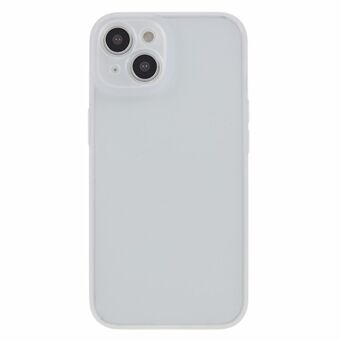 Til iPhone 14 Precise Cutout telefontaske Gennemskinnelig flydende silikone+PC-cover