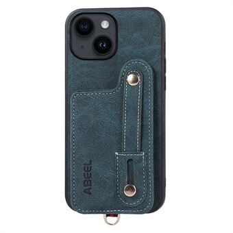 ABEEL Style 03 til iPhone 14 PU-læder+TPU+PC-beskyttende cover Kortholder Kickstand Telefon-etui