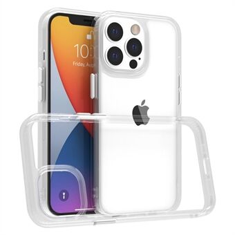 Til iPhone 14 Pro Transparent 9H Hårdhed Hærdet glas Bagside Case Mat TPU ramme Drop-sikker telefoncover