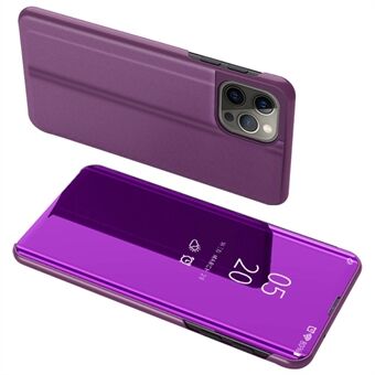Til iPhone 14 Pro  udsigtsvindue PU-læder telefonstativ etui Elektroplade Stand Beskyttende Cover Shell