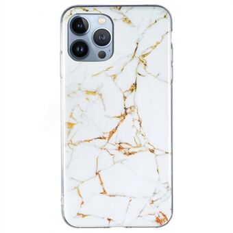 TPU-cover til iPhone 14 Pro , IMD marmormønster faldsikkert velbeskyttet mobiltelefoncover