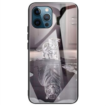 Til iPhone 14 Pro  mønsterudskrivning telefoncover Fleksibel TPU + hærdet glas Slidbestandigt beskyttende mobiltelefonbagcover